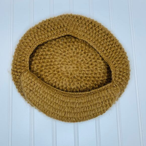 Camel Knit Newsboy Cap Hat Flatcap OSFA - Picture 3 of 4